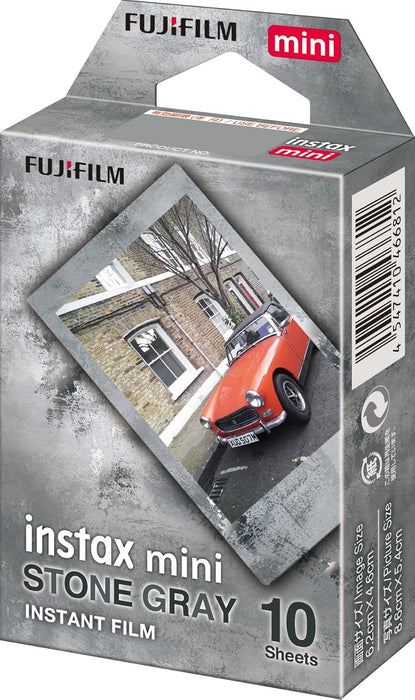 instax mini instant film Stone Gray border, 10 shot pack, suitable for all instax mini cameras and printers
