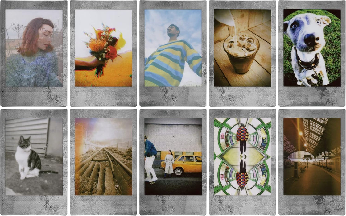 instax mini instant film Stone Gray border, 10 shot pack, suitable for all instax mini cameras and printers