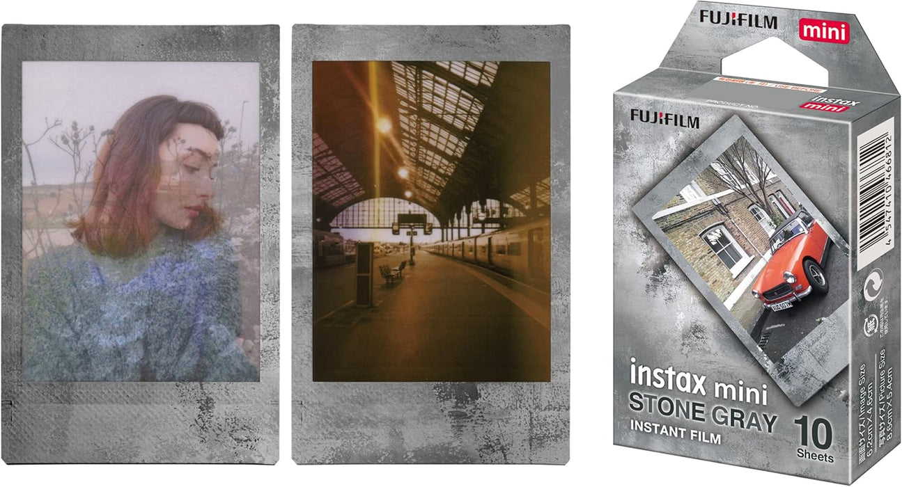instax mini instant film Stone Gray border, 10 shot pack, suitable for all instax mini cameras and printers