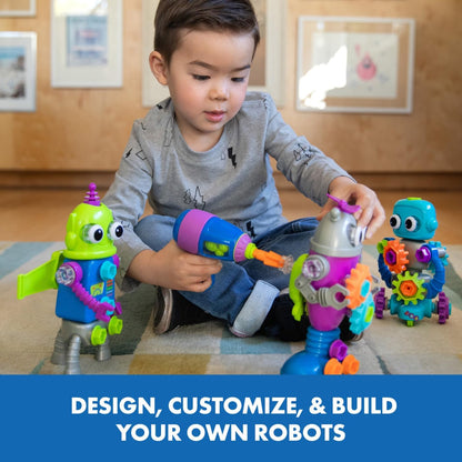 Learning Resources Educational Insights Workshop Taller de Robots Design & Drill, Robot 3 años, construcción Stem, Juguete Desmontable con Taladro para niños Trabajadores, Multicolor, M EI-4177