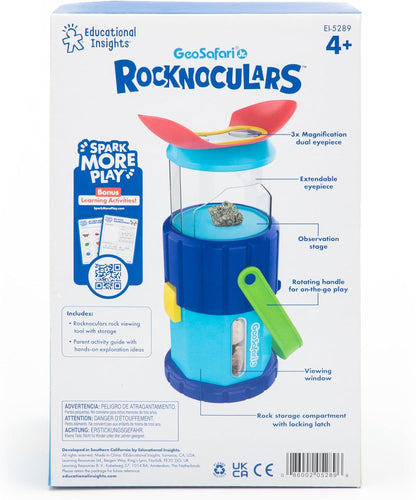 Learning Resources GeoSafari Jr Rocknoculars, Ages 4+, View Gemstones and Rocks at 3x Magnification, Geology for Kids, Science Toy, Interactive Learning, Outdoor Toy