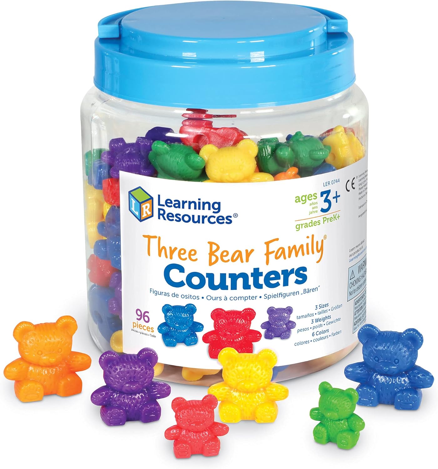 Learning Resources - Set de Ositos de Distintos tamaños y Pesos (69 Unidades), Colores Variados