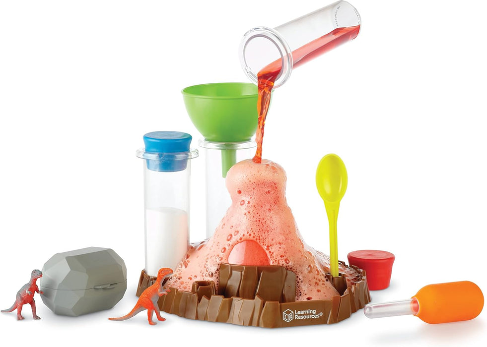 Learning Resources Fizzy Volcano Preschool Science Lab Set Ages 4+, Fizzy Foamy Reactions Chemistry Experiments for Kids, STEM Toys for Kids, 13 Pieces