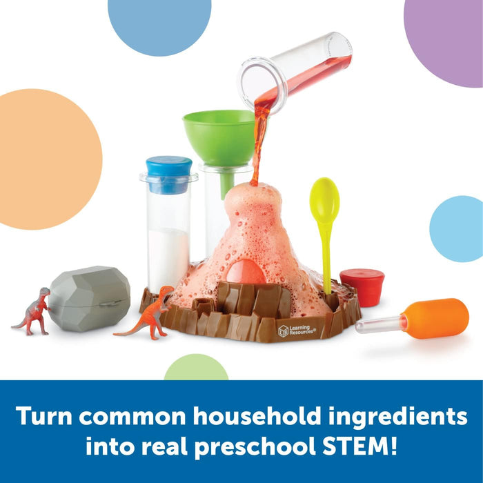 Learning Resources Fizzy Volcano Preschool Science Lab Set Ages 4+, Fizzy Foamy Reactions Chemistry Experiments for Kids, STEM Toys for Kids, 13 Pieces