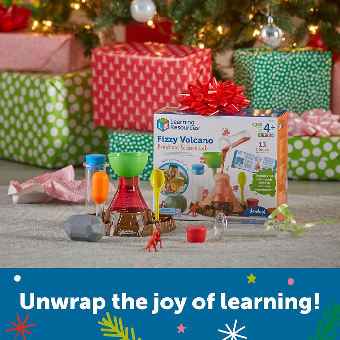 Learning Resources Fizzy Volcano Preschool Science Lab Set Ages 4+, Fizzy Foamy Reactions Chemistry Experiments for Kids, STEM Toys for Kids, 13 Pieces