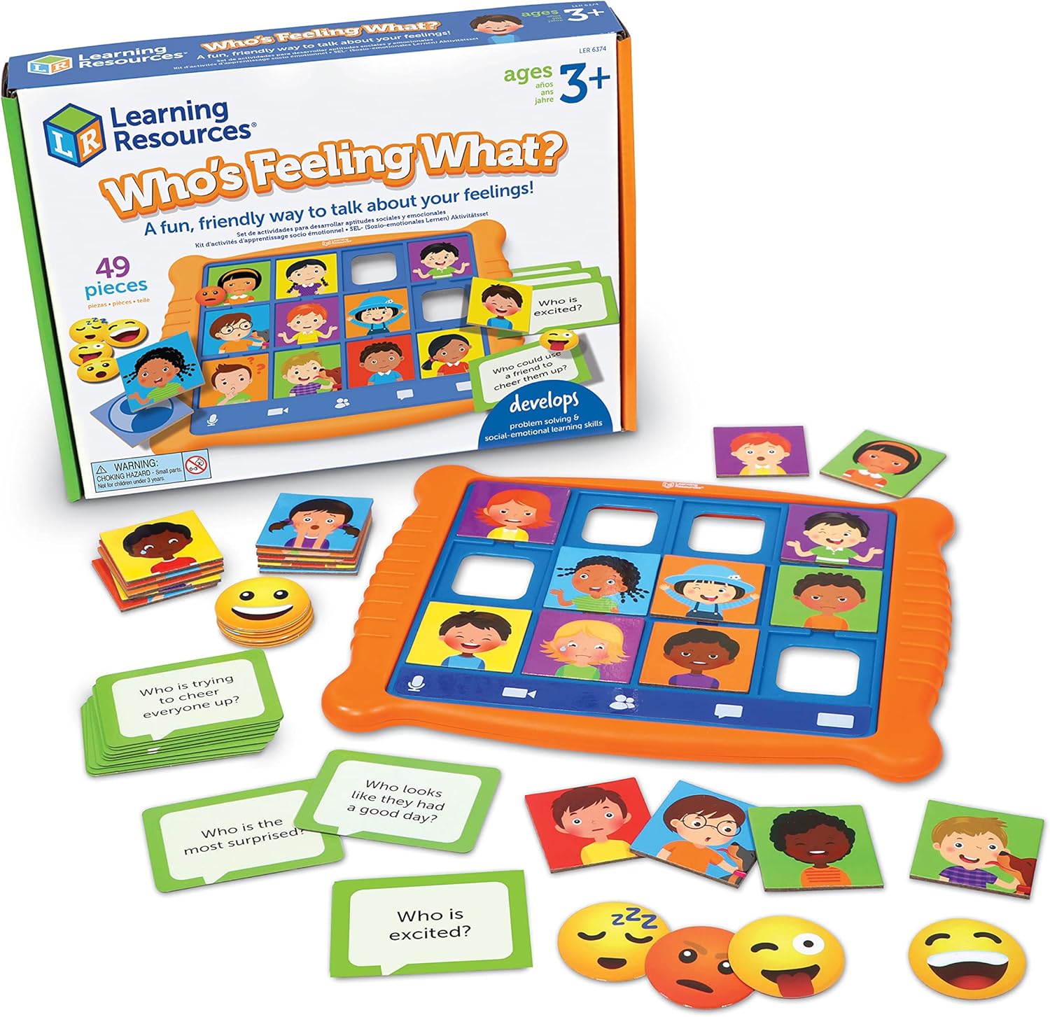 Learning Resources All About Me Feelings Activity Set - 54 Pieces, Ages 3+ Toddler Social Emotional Learning Games & Who's Feeling What? Social Emotional Learning Games