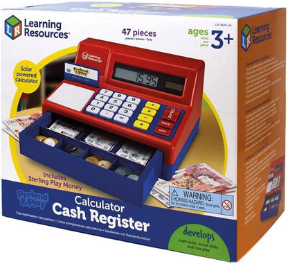 Learning Resources Caja registradora calculadora con Dinero del Reino Unido de Juguete Pretend & Play