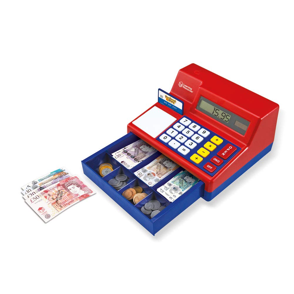 Learning Resources Caja registradora calculadora con Dinero del Reino Unido de Juguete Pretend & Play