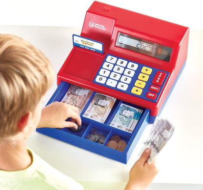 Learning Resources Caja registradora calculadora con Dinero del Reino Unido de Juguete Pretend & Play