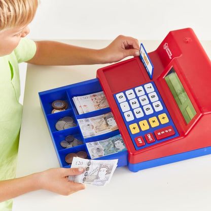 Learning Resources Caja registradora calculadora con Dinero del Reino Unido de Juguete Pretend & Play