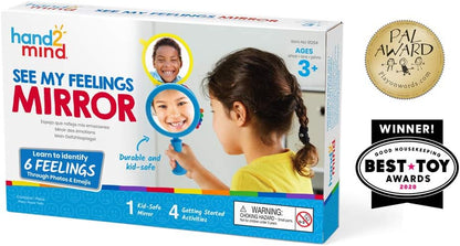 Learning Resources See My Feelings Mirror, Social Emotional Learning, Sensory Toys for Toddler Learning, Anxiety Relief, Mindfulness for Kids,Calm Down Corner Supplies (Pack of 1),Ages 3+