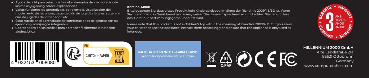 Millennium Chess Champion 2.0 M808 - Chess Computer, Trainer & Playmate for Ages 8+