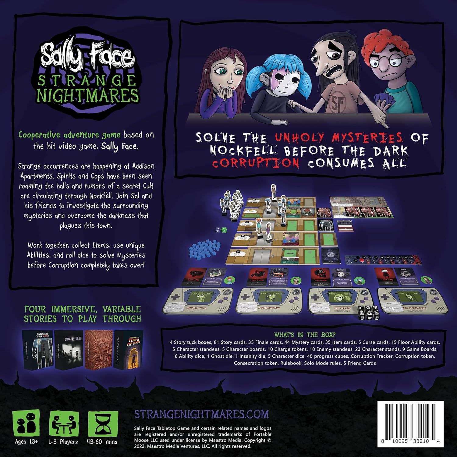 Sally Face: Strange Nightmares - Cooperative Board Game, Based On The Video Game, Officially Licensed, Ages 13+, 1-5 Players, 45 Min