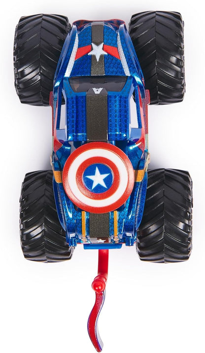 Monster Jam Marvel 2024 schaal 1:64 Diecast Series 1 Monster Truck met vlag: Captain America