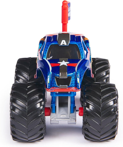 Monster Jam Marvel 2024 schaal 1:64 Diecast Series 1 Monster Truck met vlag: Captain America