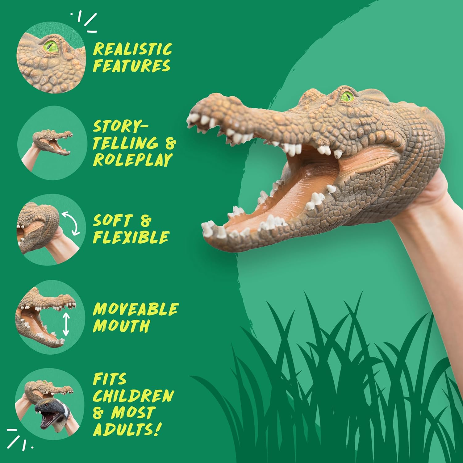 Wild Thingz Hand Puppet - Crocodile, Medium
