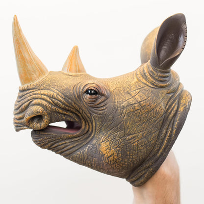 Wild Thingz Grey Rhino Hand Puppet for Kids | Interactive Storytelling Animal Toy for Learning, Imagination & Creative Play
