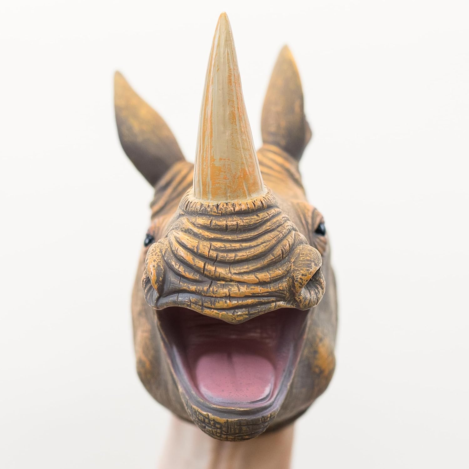 Wild Thingz Grey Rhino Hand Puppet for Kids | Interactive Storytelling Animal Toy for Learning, Imagination & Creative Play