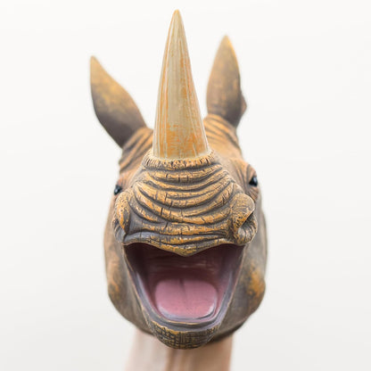 Wild Thingz Grey Rhino Hand Puppet for Kids | Interactive Storytelling Animal Toy for Learning, Imagination & Creative Play