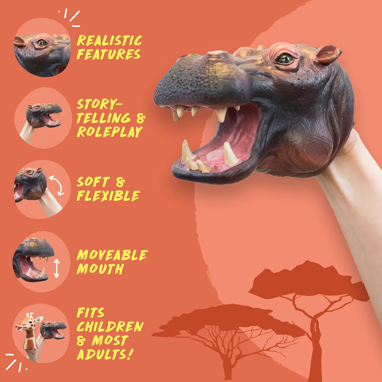 Wild Thingz Hand Puppet - Hippo