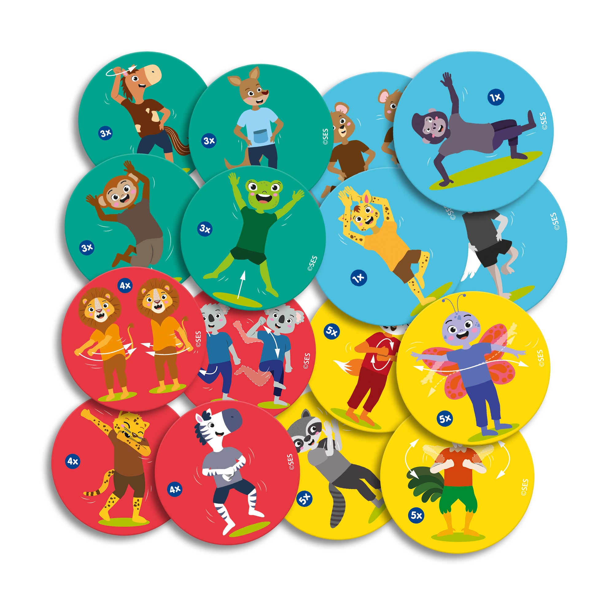 SES Creative 02343 Animal Dance Moves - Creative Play Kit for Kids Aged 3+ - Fun Movement Game -Create Your Own Dance Moves - 24 Unique Animal Cards - Encourages Physical Activity and Imagination