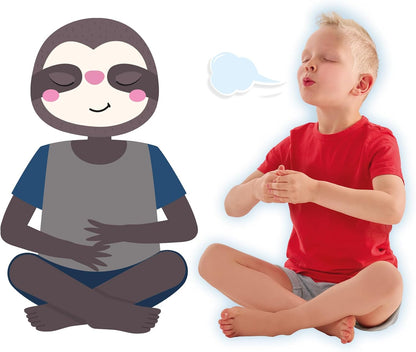 SES Creative 02407 - Zen Yoga Cards - Breathing Exercises - Mindfulness for Kids - 28 Example Cards - Exercises for Emotions like Happy or Angry