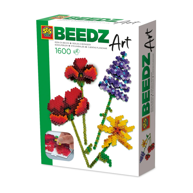 SES Creative 06025 Beedz Art Mini Flower Bouquet - Create 3D Flowers with Tape and Ironing Beads - Includes Pegboard and 1600 Beads