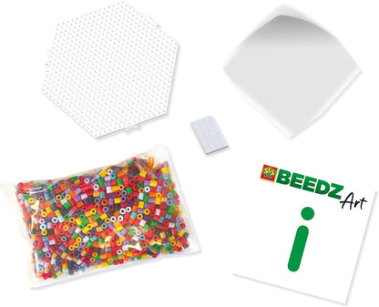 SES Creative 06025 Beedz Art Mini Flower Bouquet - Create 3D Flowers with Tape and Ironing Beads - Includes Pegboard and 1600 Beads
