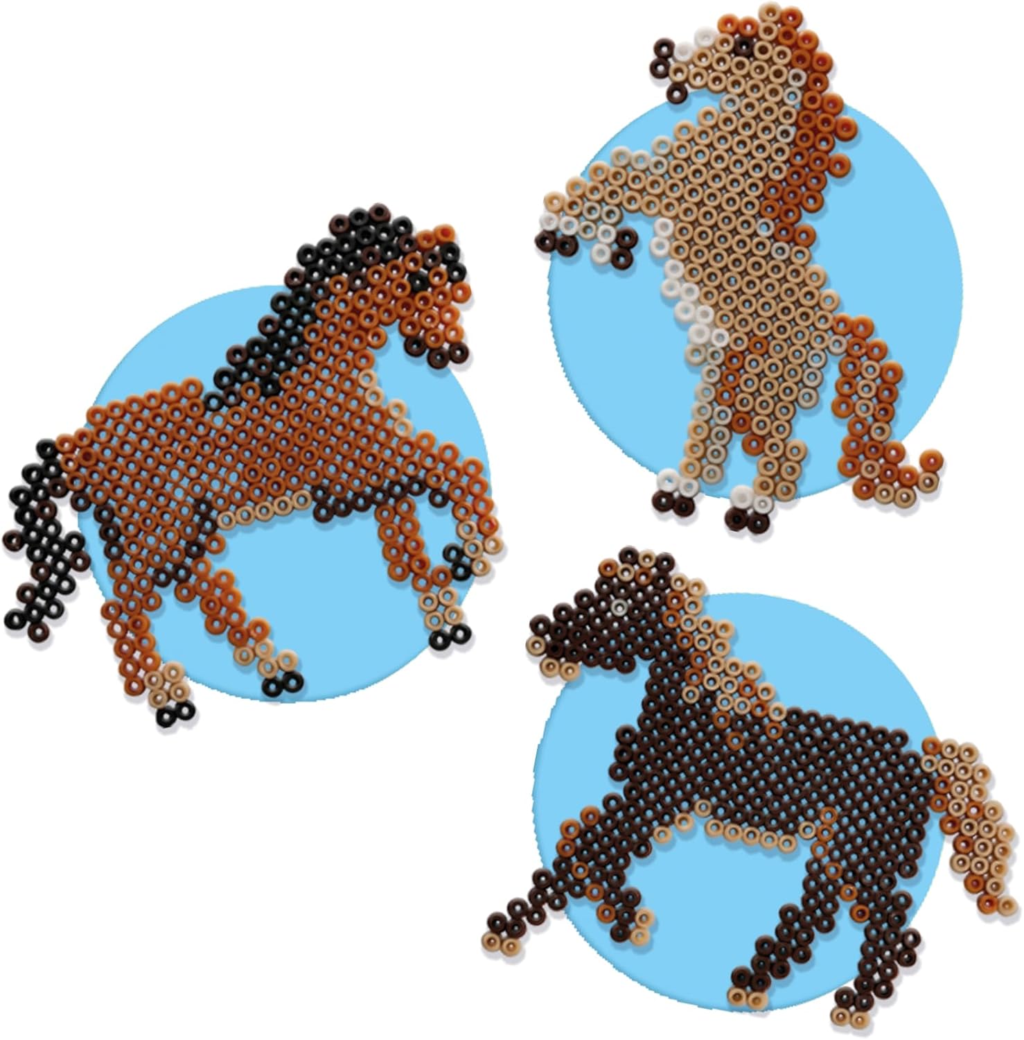 SES Creative 06222 Beedz Create Horses with Ironing Beads - 2100 Clear Plastic Round Beads on Square Pegboard