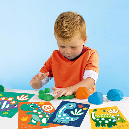 SES Creative 14409 My First Dough Activity Cards Dinos - Creative Play Kit for Kids Aged 1+ - Includes Safe Materials - Explore Dino Fun - Includes Reusable Cards