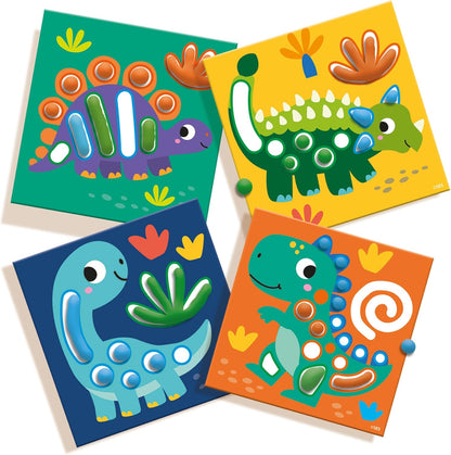 SES Creative 14409 My First Dough Activity Cards Dinos - Creative Play Kit for Kids Aged 1+ - Includes Safe Materials - Explore Dino Fun - Includes Reusable Cards