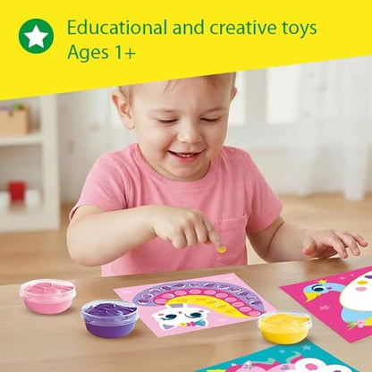 SES Creative 14446 My First Fingerprint Paint Fantasy Figures - Creative Play Kit for Kids Aged 1+ - Safe Materials - Create Fantasy Figures with 10 Easy-to-Clean Finger Paints
