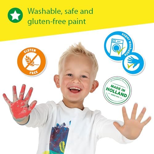 SES Creative 14446 My First Fingerprint Paint Fantasy Figures - Creative Play Kit for Kids Aged 1+ - Safe Materials - Create Fantasy Figures with 10 Easy-to-Clean Finger Paints