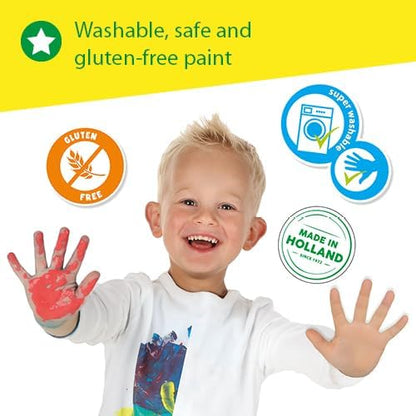 SES Creative 14446 My First Fingerprint Paint Fantasy Figures - Creative Play Kit for Kids Aged 1+ - Safe Materials - Create Fantasy Figures with 10 Easy-to-Clean Finger Paints