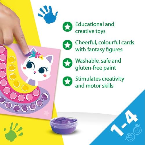 SES Creative 14446 My First Fingerprint Paint Fantasy Figures - Creative Play Kit for Kids Aged 1+ - Safe Materials - Create Fantasy Figures with 10 Easy-to-Clean Finger Paints