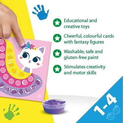 SES Creative 14446 My First Fingerprint Paint Fantasy Figures - Creative Play Kit for Kids Aged 1+ - Safe Materials - Create Fantasy Figures with 10 Easy-to-Clean Finger Paints