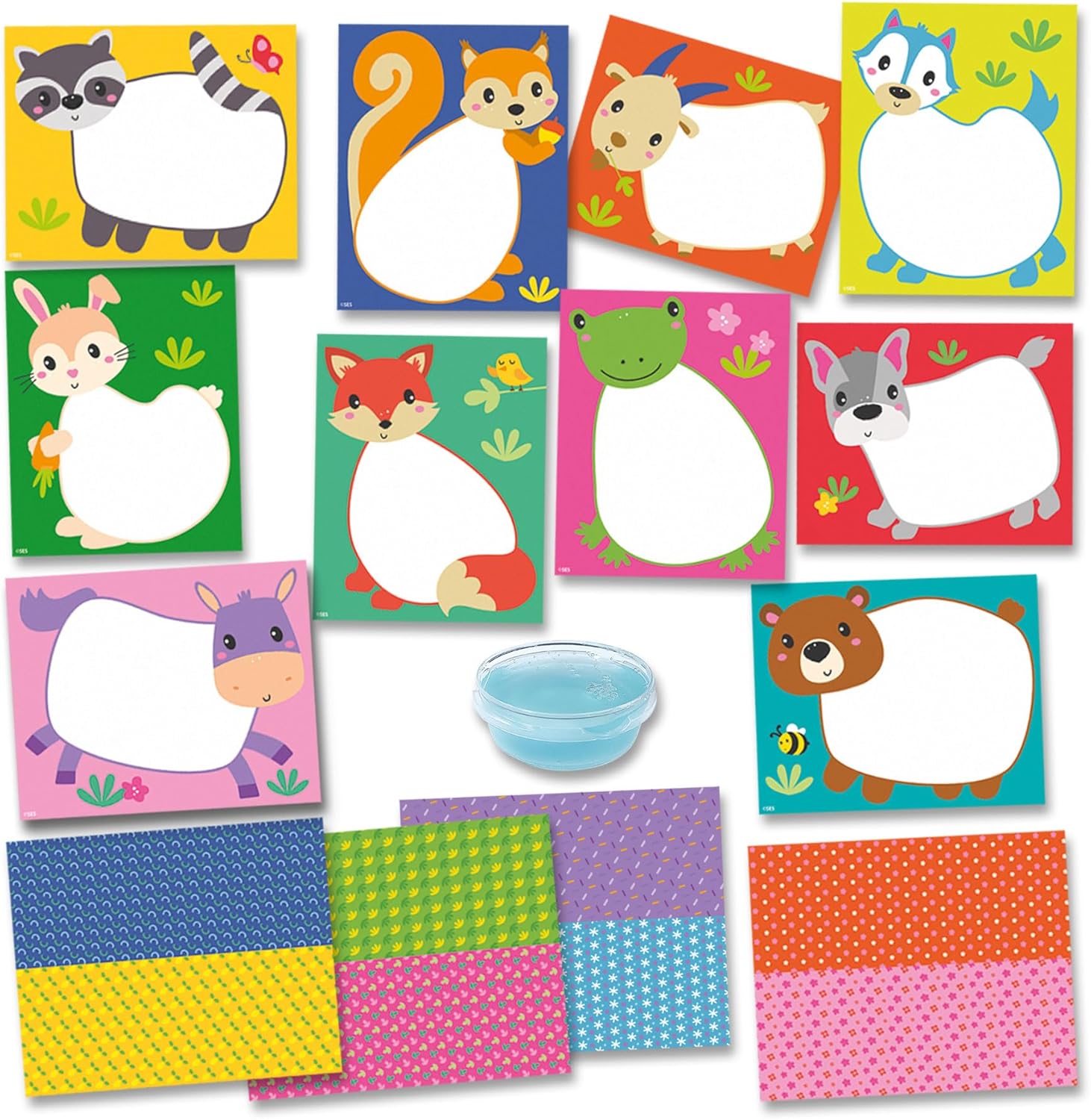 SES Creative 14474 My First Tearing and Sticking - Creative Play Kit for Kids Aged 1+ - 10 Large Sheets to Decorate - 4 Sheets to Tear and Glue - Safe Materials - Fun Craft Activity