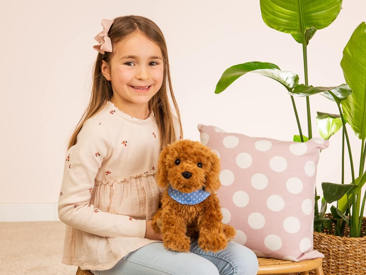 Teddy Hermann 91977 Goldendoodle Poodle Dog Sitting 30 cm Cuddly Toy Plush Toy with Recycled Filling
