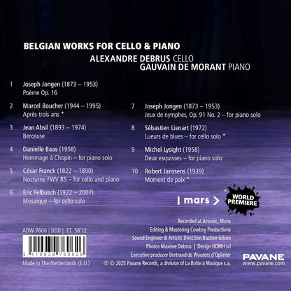 Belgian Works for Cello & Piano
