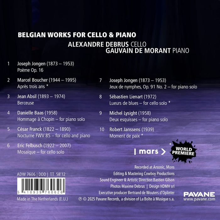 Belgian Works for Cello & Piano