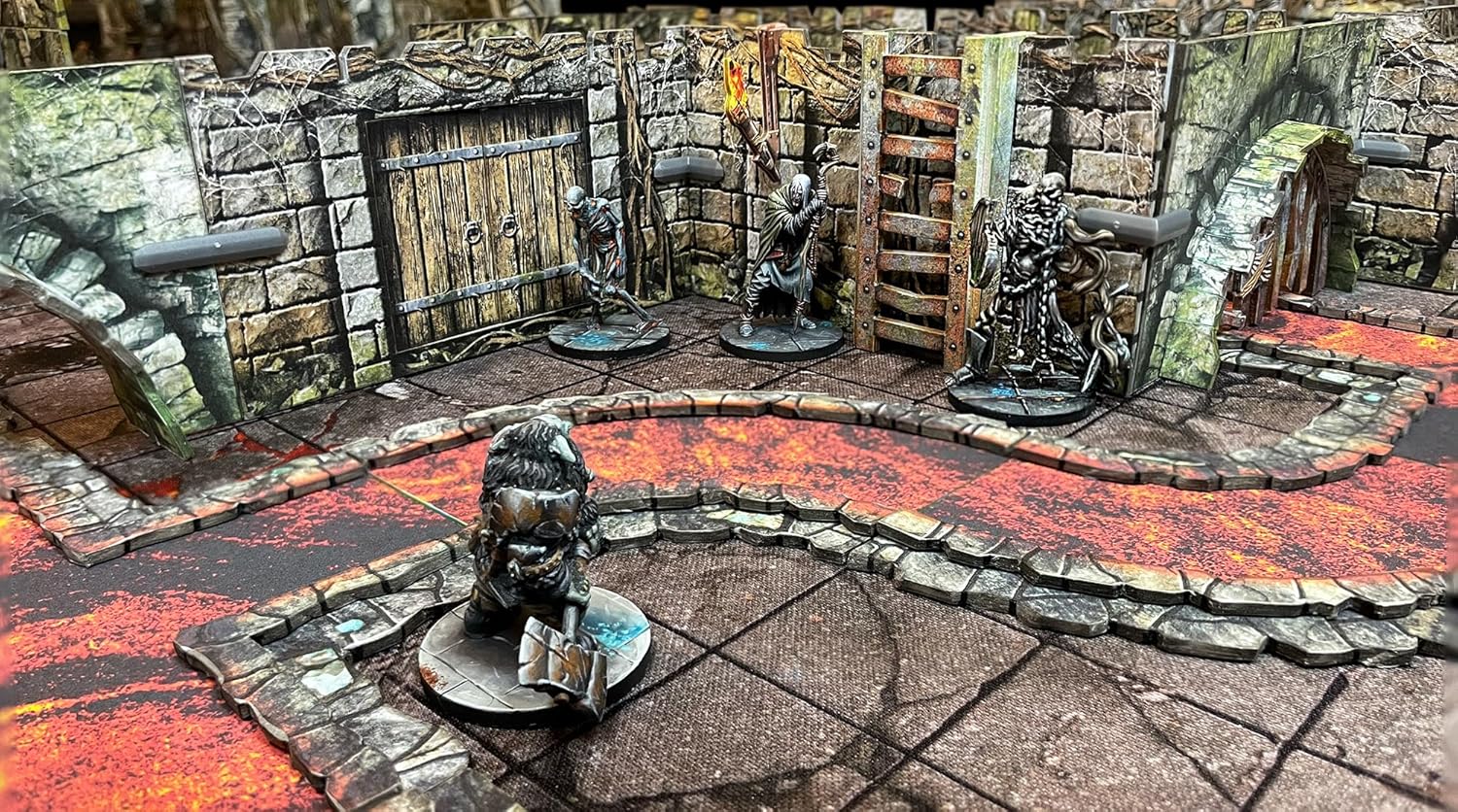 Battle Systems Ravenskeep Sewers: Modular Dungeon Terrain, Sewers, Lava Flows, Cardstock, No Painting Required, Assembly Required, Ages 144+