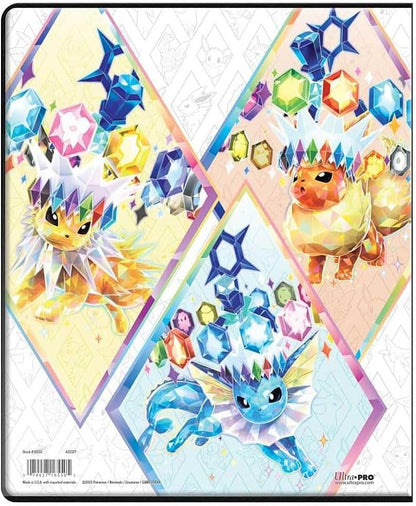 Ultra PRO Scarlet & Violet 9-Pocket Portfolio for Pokémon Cards - Full Art Cover of Terestallized Eevee, Sylveon, Jolteon, Flareon, Vaporeon Design - Holds 252 Pokemon Cards or Standard Size Cards
