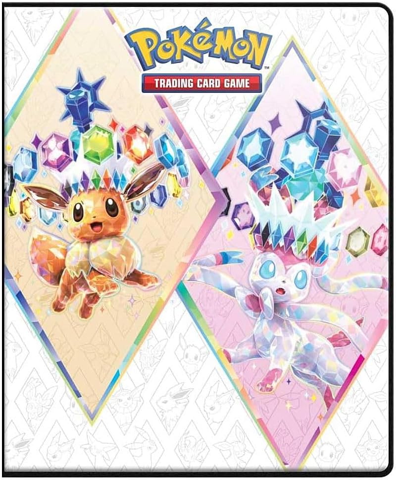 Ultra PRO Scarlet & Violet 9-Pocket Portfolio for Pokémon Cards - Full Art Cover of Terestallized Eevee, Sylveon, Jolteon, Flareon, Vaporeon Design - Holds 252 Pokemon Cards or Standard Size Cards