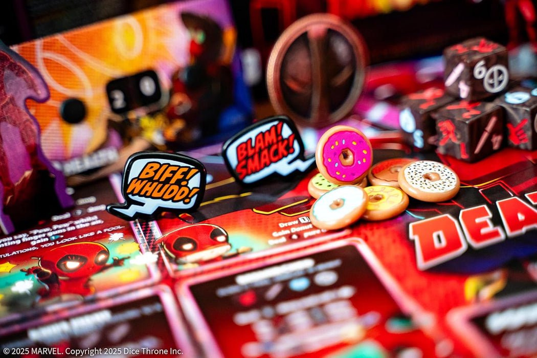 Marvel Dice Throne: Deadpool "Deluxe" Edition, Dice-Rolling Battle Game, Play as Deadpool with Unique Abilities, Stand-Alone Expansion & Compatible with All Dice Throne Heroes, Officially Licensed