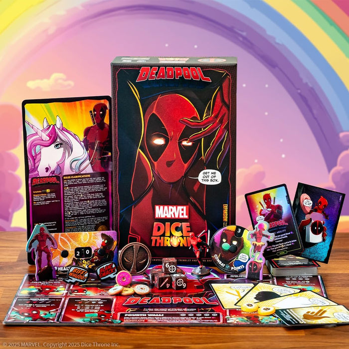 Marvel Dice Throne: Deadpool "Deluxe" Edition, Dice-Rolling Battle Game, Play as Deadpool with Unique Abilities, Stand-Alone Expansion & Compatible with All Dice Throne Heroes, Officially Licensed