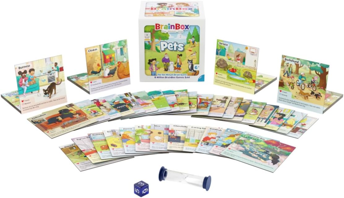 BrainBox Pets | Fun & Educational Card Game | Ages 8+ | 1+ Players | 10 Minutes Playing Time | English Version