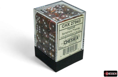 Symphony Festive Dice with White Pips D6 12mm (1/2in) Pack of 36 Dice Chessex