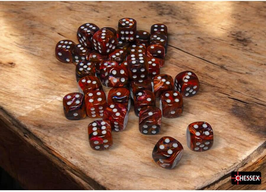 Symphony Festive Dice with White Pips D6 12mm (1/2in) Pack of 36 Dice Chessex