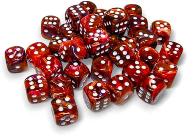 Symphony Festive Dice with White Pips D6 12mm (1/2in) Pack of 36 Dice Chessex