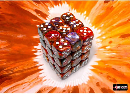 Symphony Festive Dice with White Pips D6 12mm (1/2in) Pack of 36 Dice Chessex